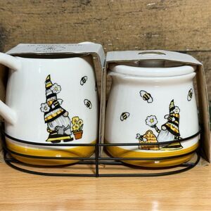 Bee and Gnome Themed Mug and Jar Set
